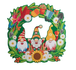 CA40WR1: Crystal Art 40cm Garden Gnome Wreath