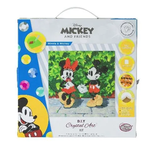 CAK-DNY703M: Minnie and Mickey, 30x30cm Crystal Art Kit