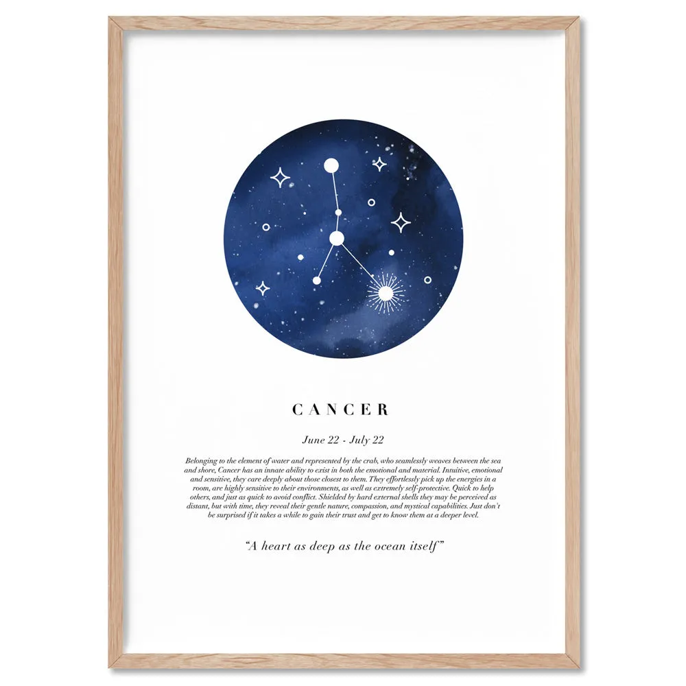 Cancer Star Sign | Watercolour Circle - Art Print