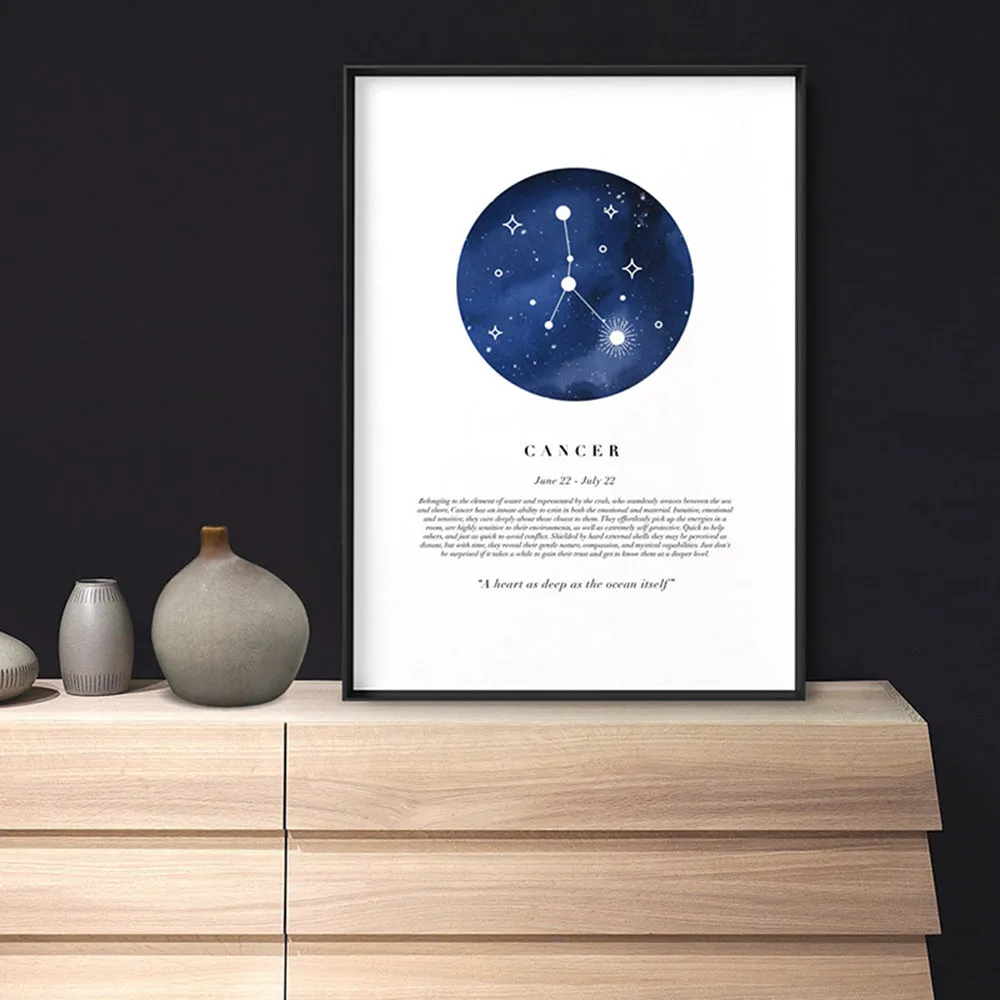 Cancer Star Sign | Watercolour Circle - Art Print