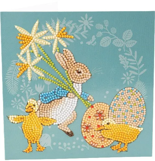 CCK-PRBT09: Peter & Spring Chicks 18x18cm Crystal Art Card