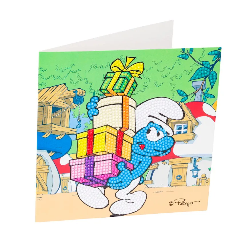 CCK-SMRF503: Jokey Smurf 18x18cm Crystal Art Card