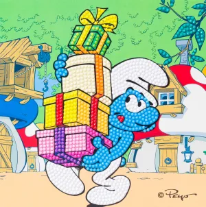 CCK-SMRF503: Jokey Smurf 18x18cm Crystal Art Card