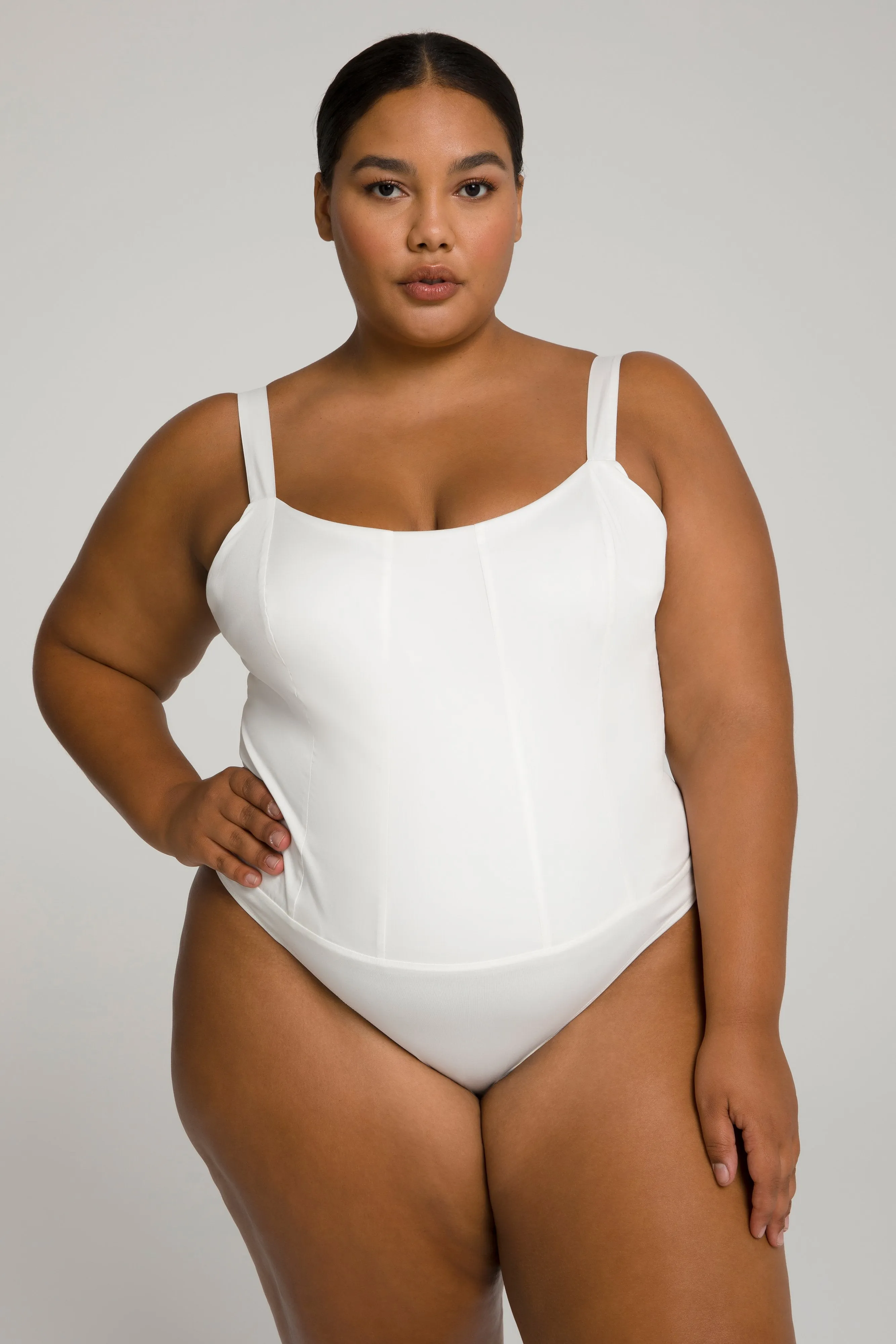 CONTOURED POPLIN BODY | WHITE001