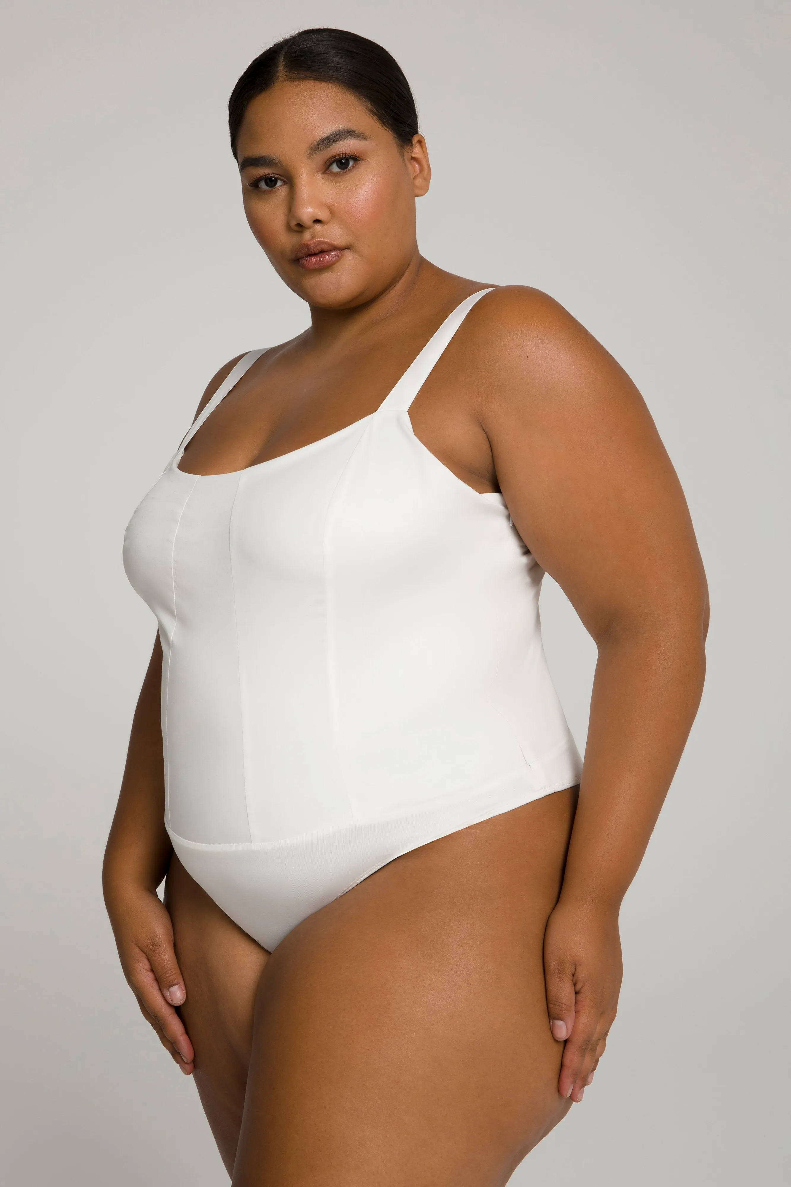 CONTOURED POPLIN BODY | WHITE001