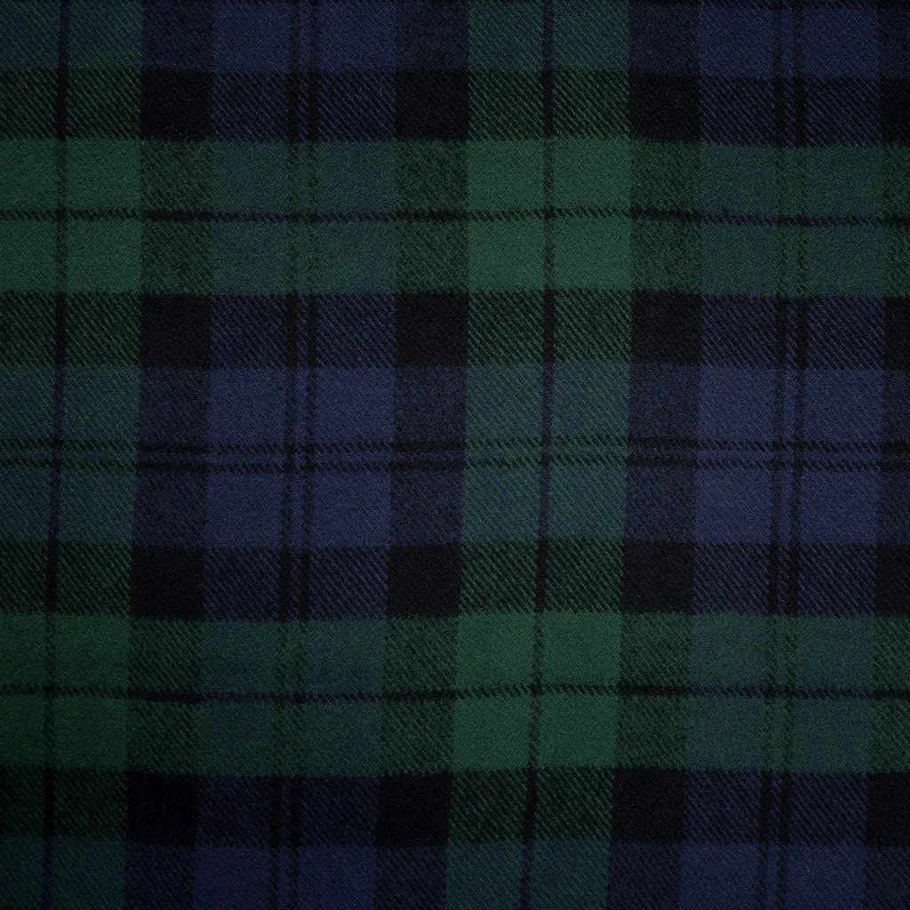 Cozy Cotton Flannel Black Watch Tartan Plaid Navy/Evergreen SY