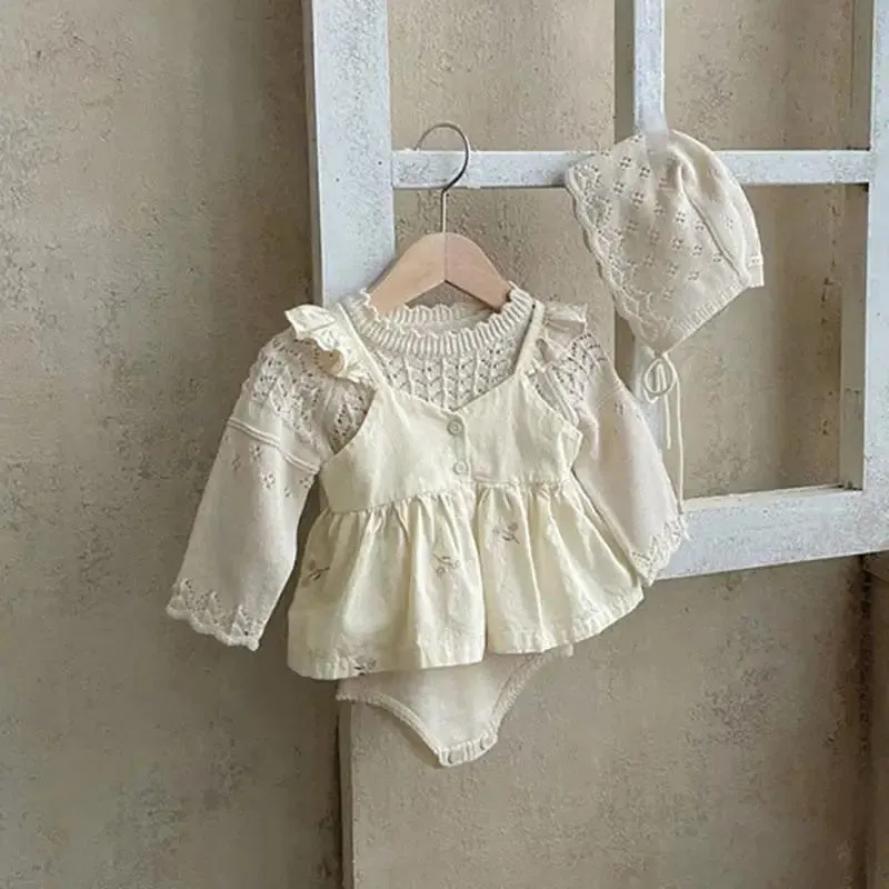 Embroidered Ruffle Rop and Bloomers Co-ord Set