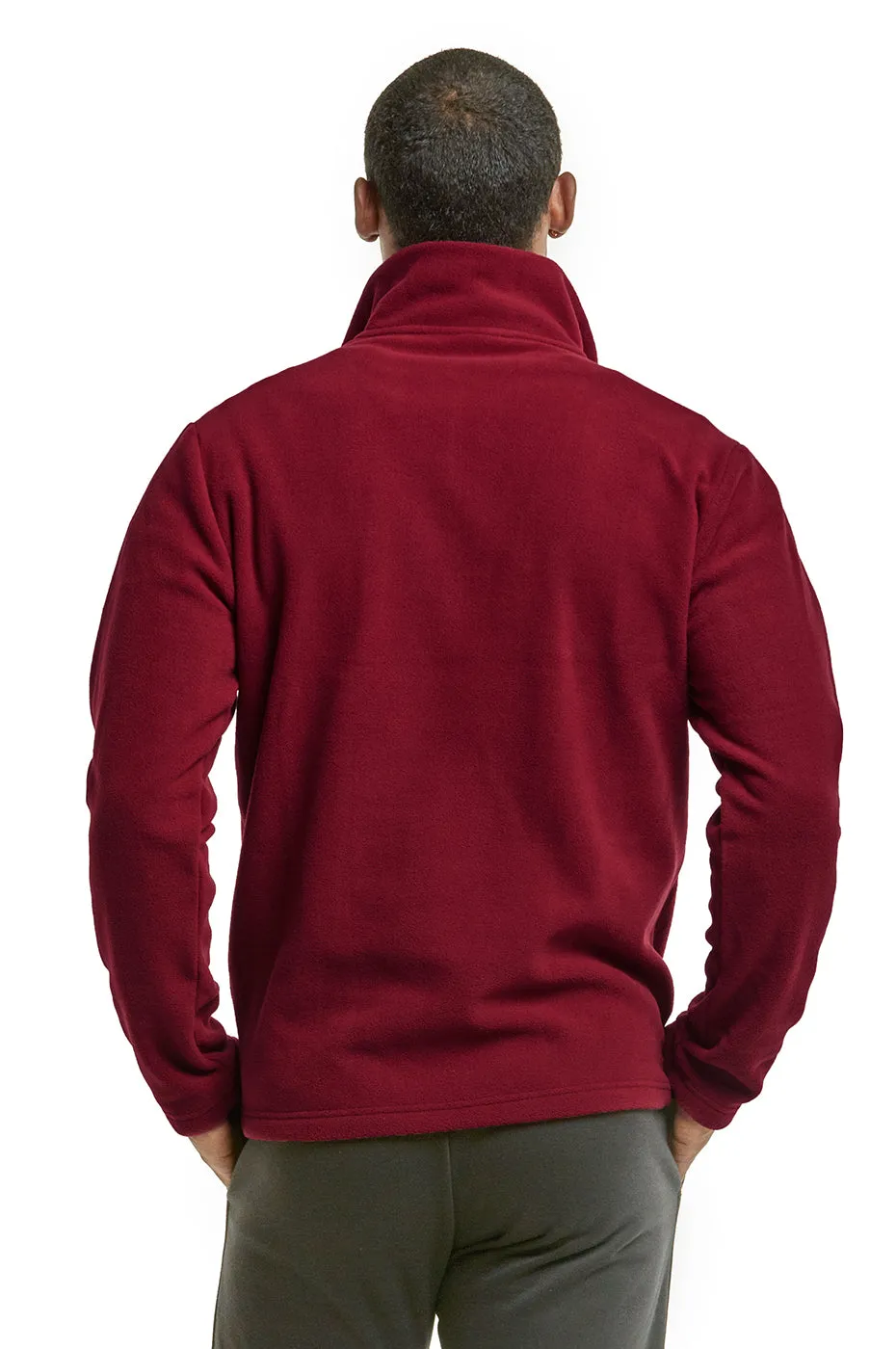 ET TU MEN'S POLAR FLEECE QUARTER PULLOVER (PF1000E_BURG)