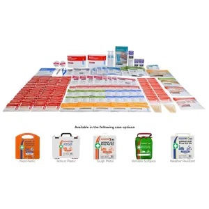 First Aid Kit for Wounds, Burns, and CPR (PK 4 Kits) - 50 People, Class A, 234 PCS, Various Cases