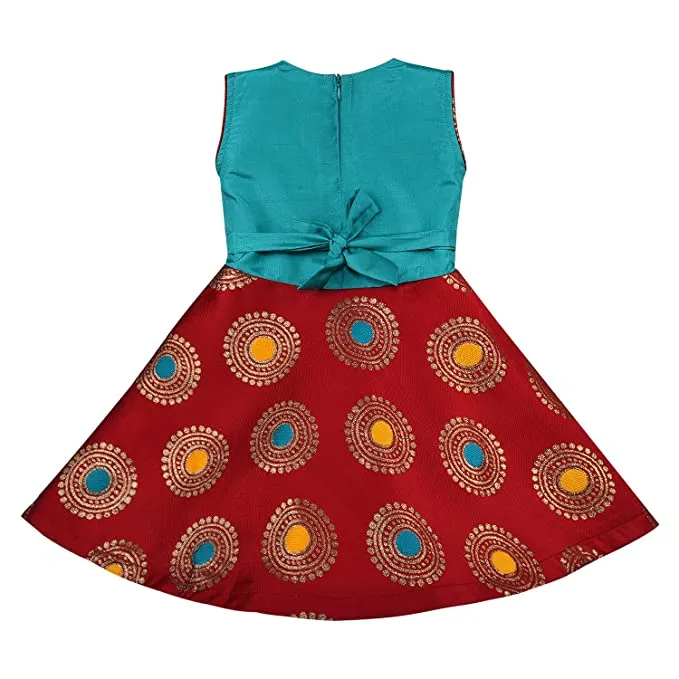 Girls Embroidered Fit and Flare Dress