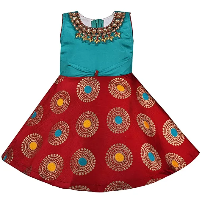 Girls Embroidered Fit and Flare Dress