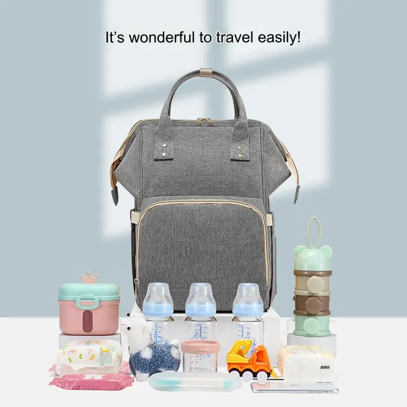 Grey Diaper Bag, Baby Nappy Changing Bag 4125