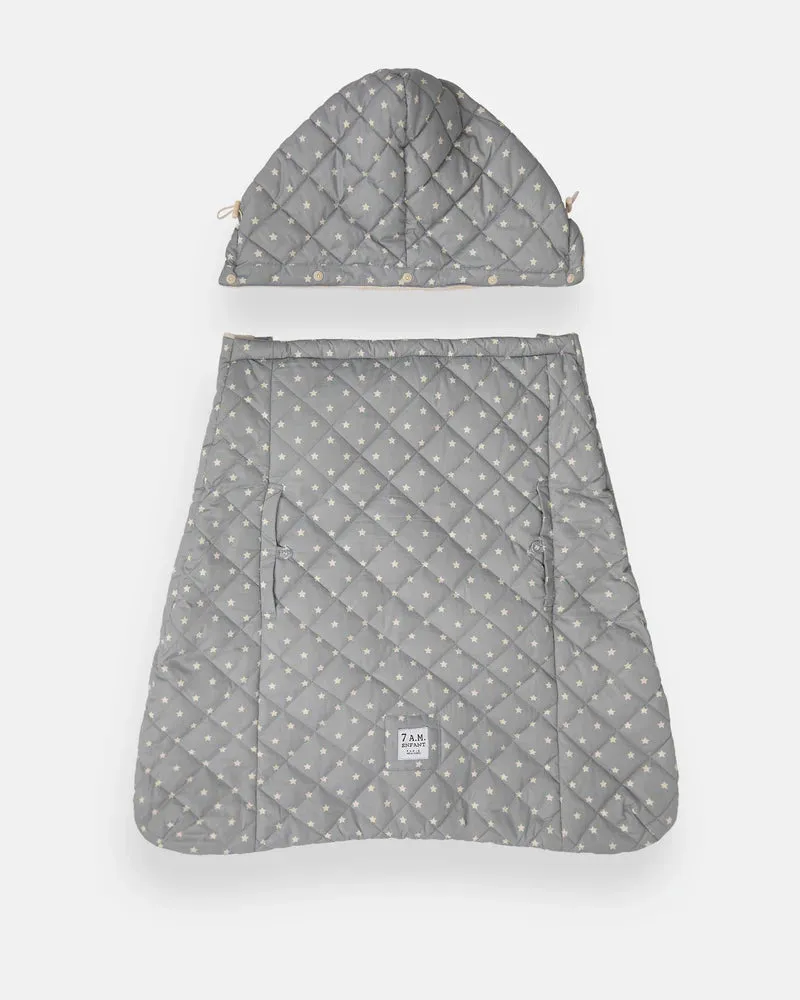 >7 A.M. Enfant K-Poncho - Print Grey Stars - 0-3T