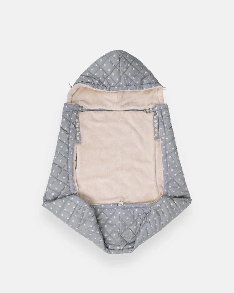 >7 A.M. Enfant K-Poncho - Print Grey Stars - 0-3T