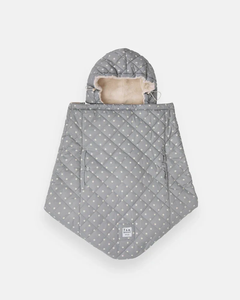 >7 A.M. Enfant K-Poncho - Print Grey Stars - 0-3T