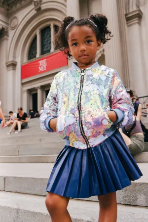 Happy Daisy Rainbow Sequin Bomber