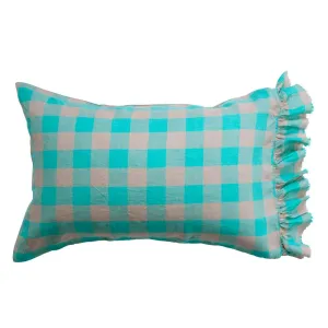 Havana Gingham 100% Linen Ruffle Pillowcase Set