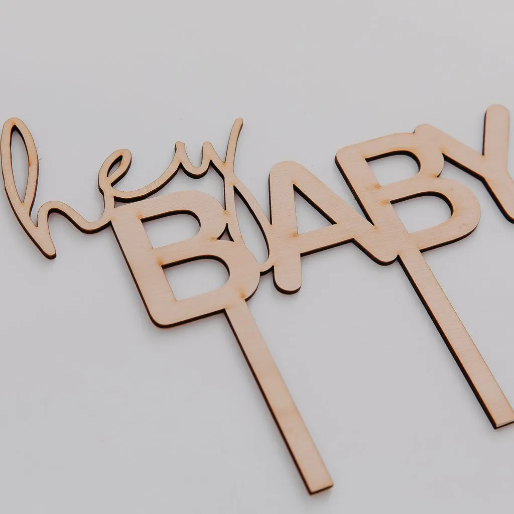 Hey Baby Cake Topper