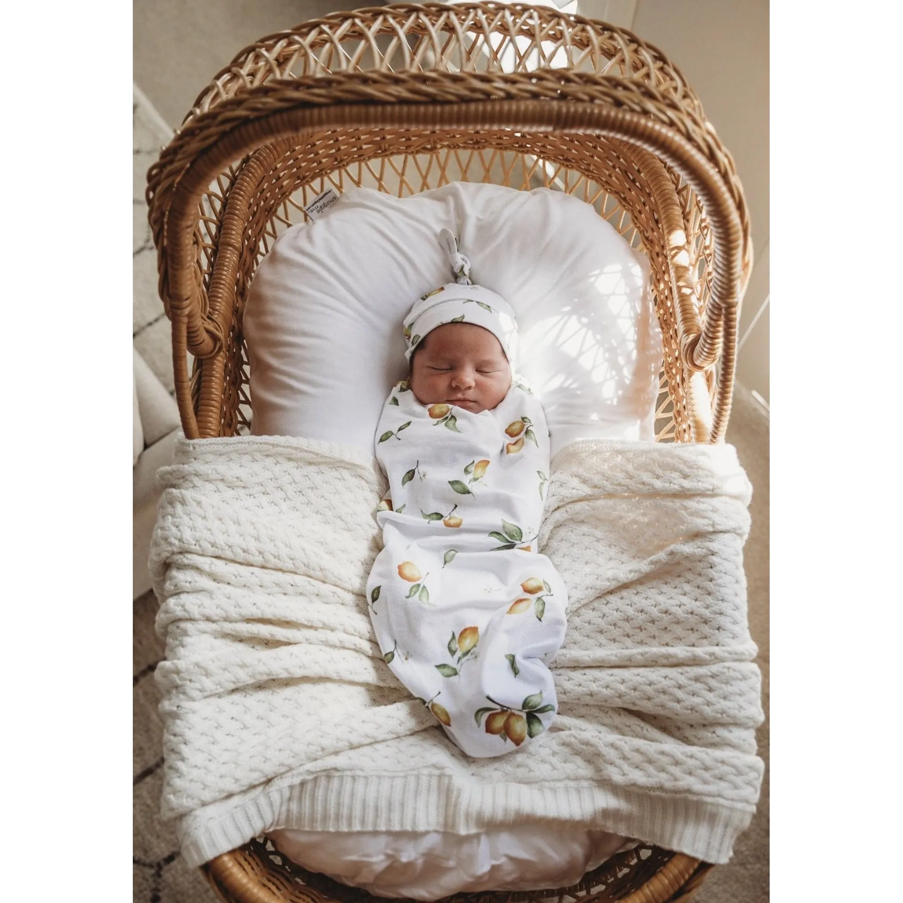 Lemon Snuggle Swaddle & Beanie Set