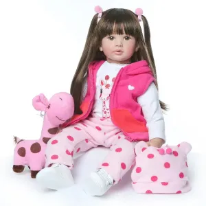 Lifelike Reborn Toddler Princess Doll with Giraffe Toy