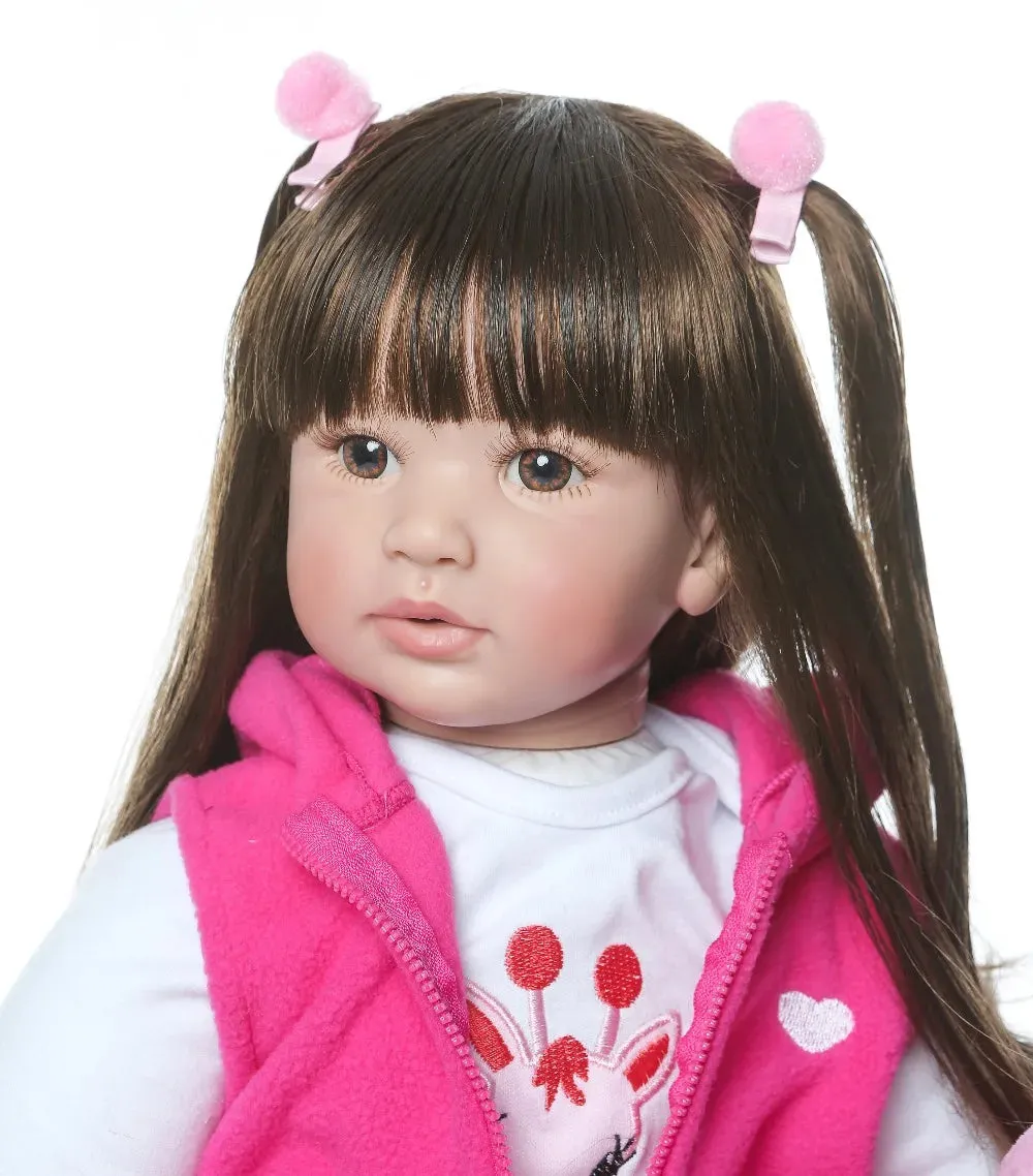 Lifelike Reborn Toddler Princess Doll with Giraffe Toy