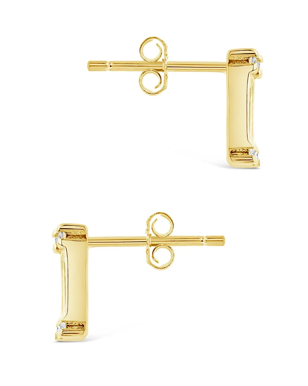 Luella CZ & Enamel Square Stud Earrings