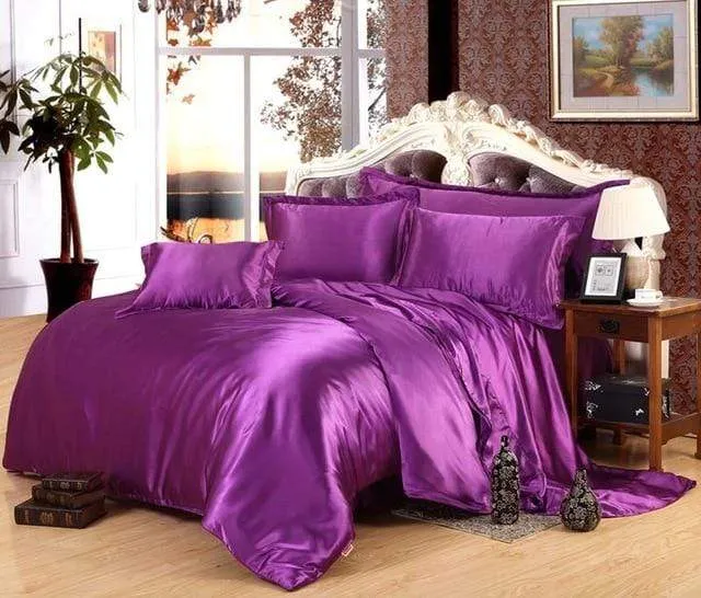 Luxury Satin Silk Bedding Duvet Cover Set