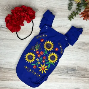 Mexican Baby Girl Romper - Sunflowers