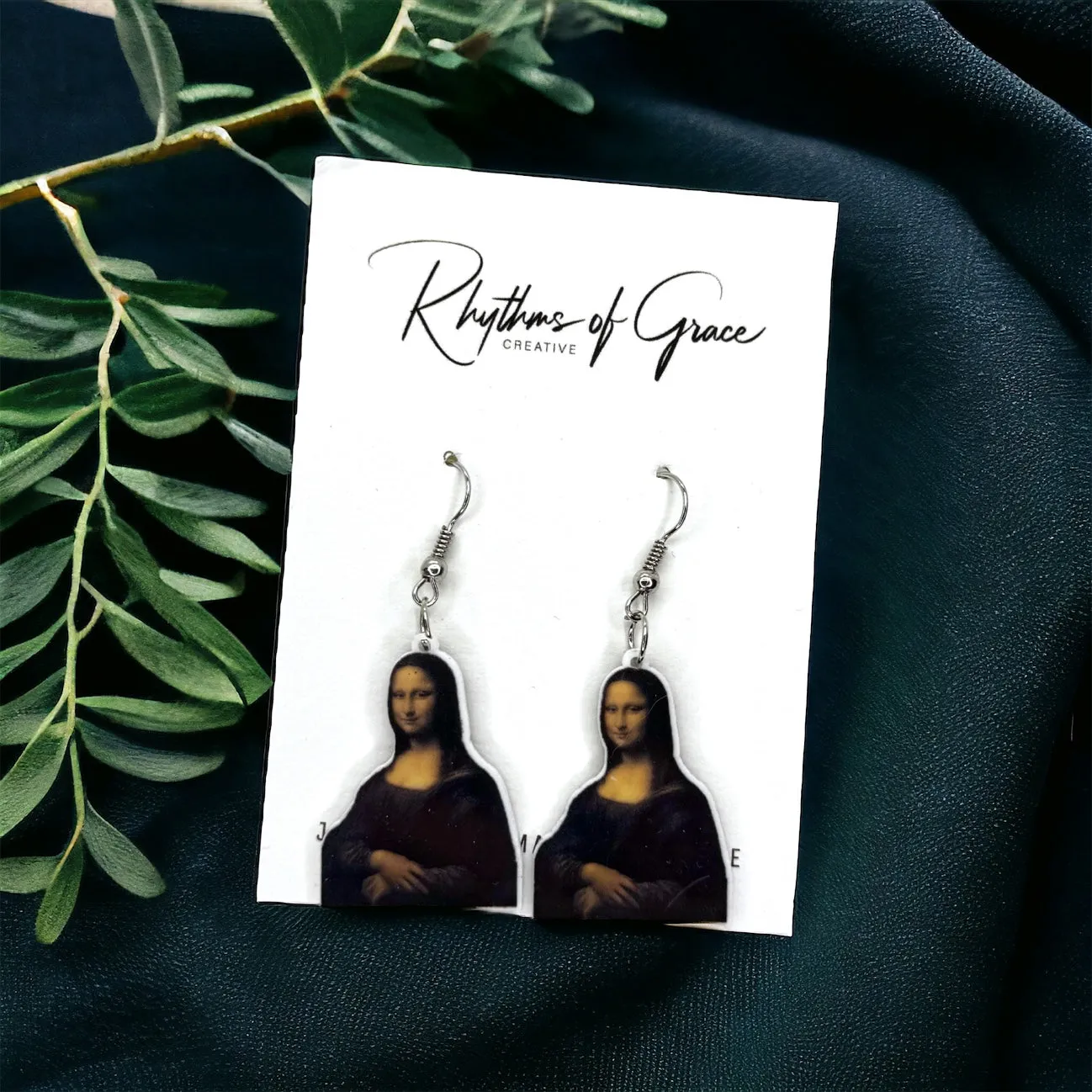 Mona Lisa Earrings - Art Teacher Earrings, Artist, Art Earrings