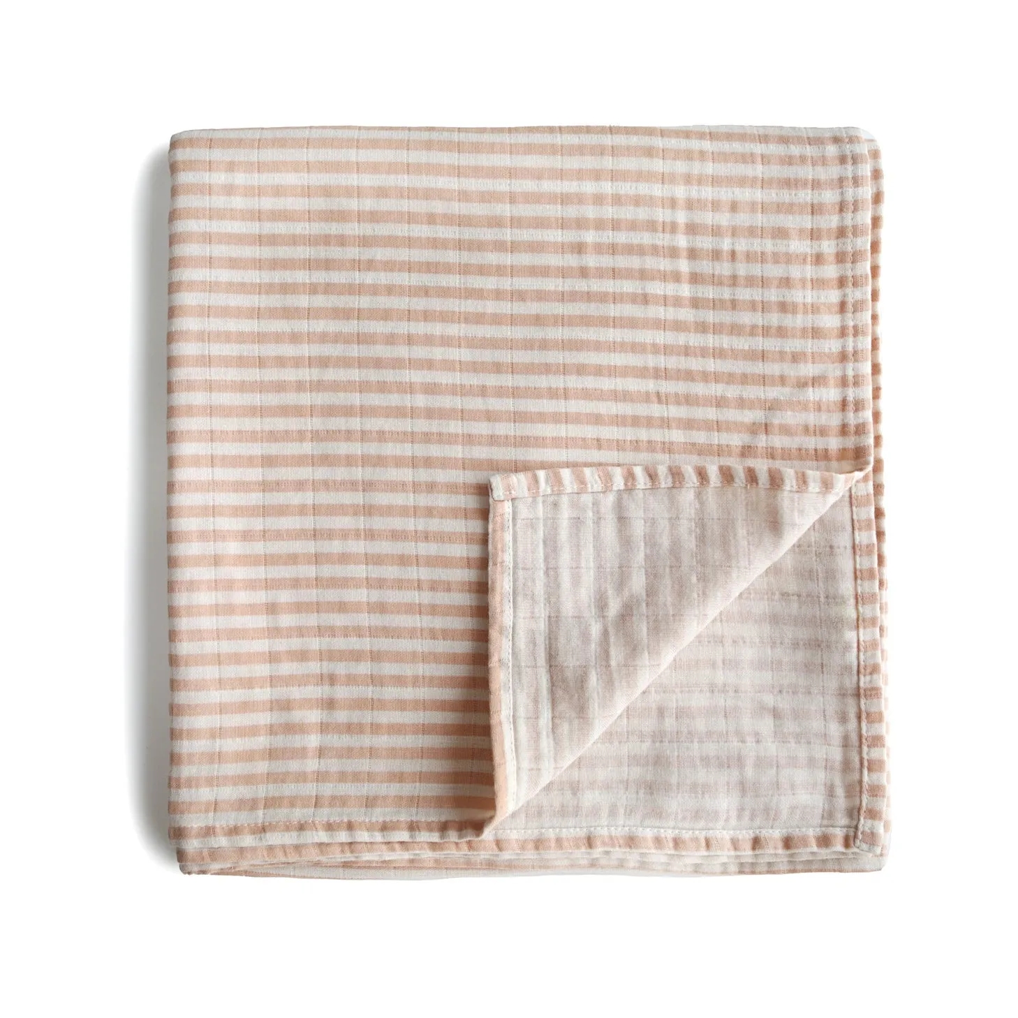 Muslin Swaddle Blanket Organic Cotton (Natural Stripe)