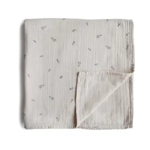 Muslin Swaddle Blanket Organic Cotton (Rocket Ship)