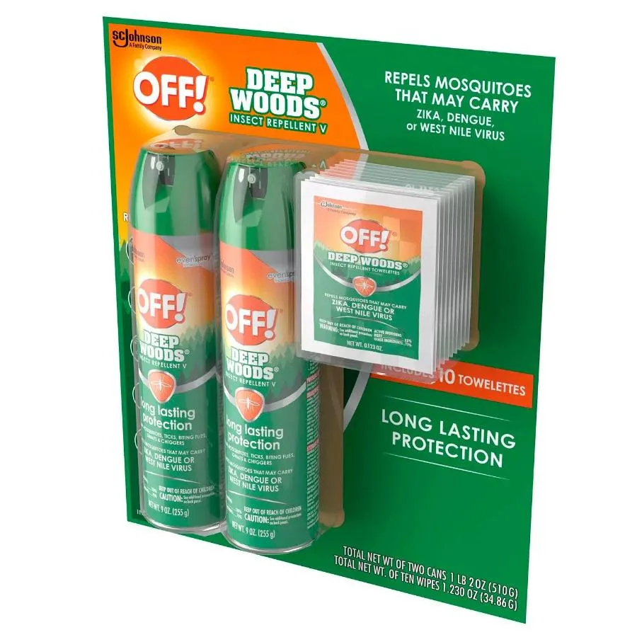 OFF! Deep Woods 2 x 9oz   10 Deep Woods Towelettes