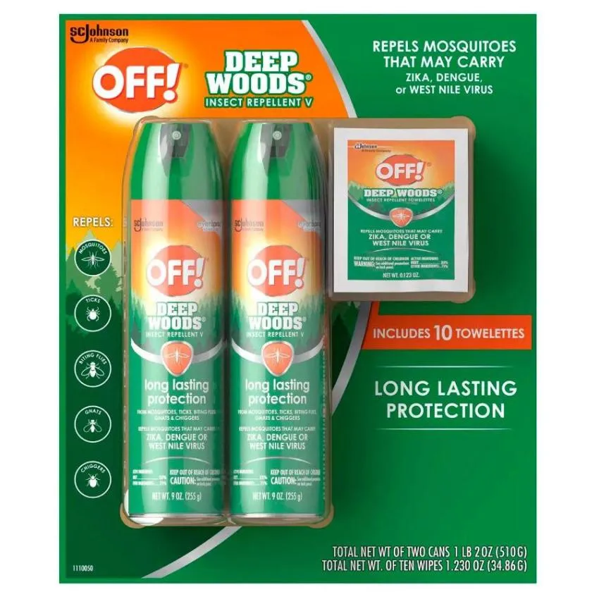 OFF! Deep Woods 2 x 9oz   10 Deep Woods Towelettes