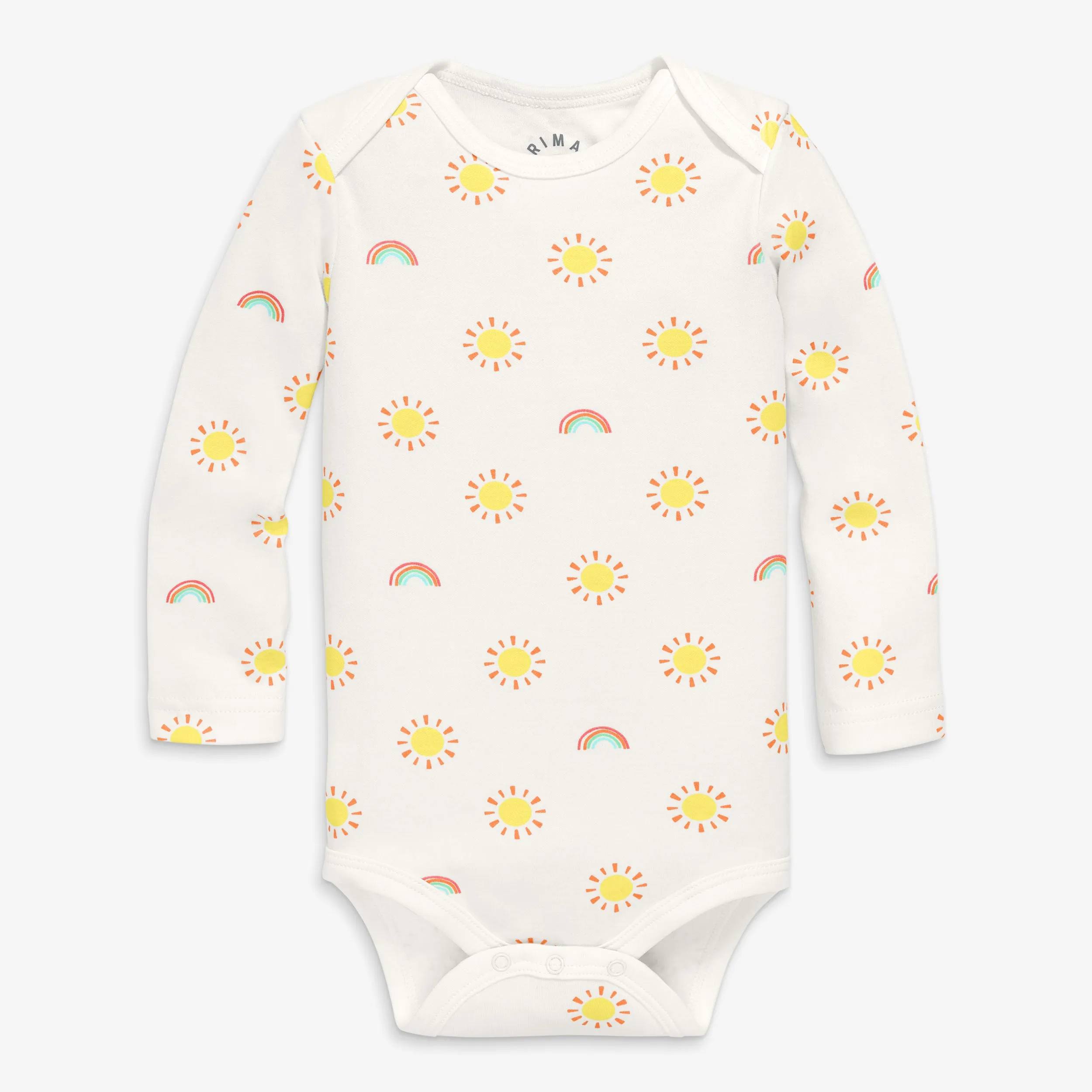 Organic long sleeve babysuit in sunny day