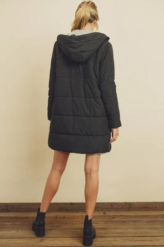 Oversized Puffer Jacket in Black