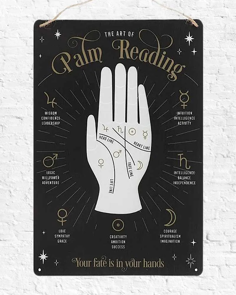 Palm Reading Metal Wall Plaque