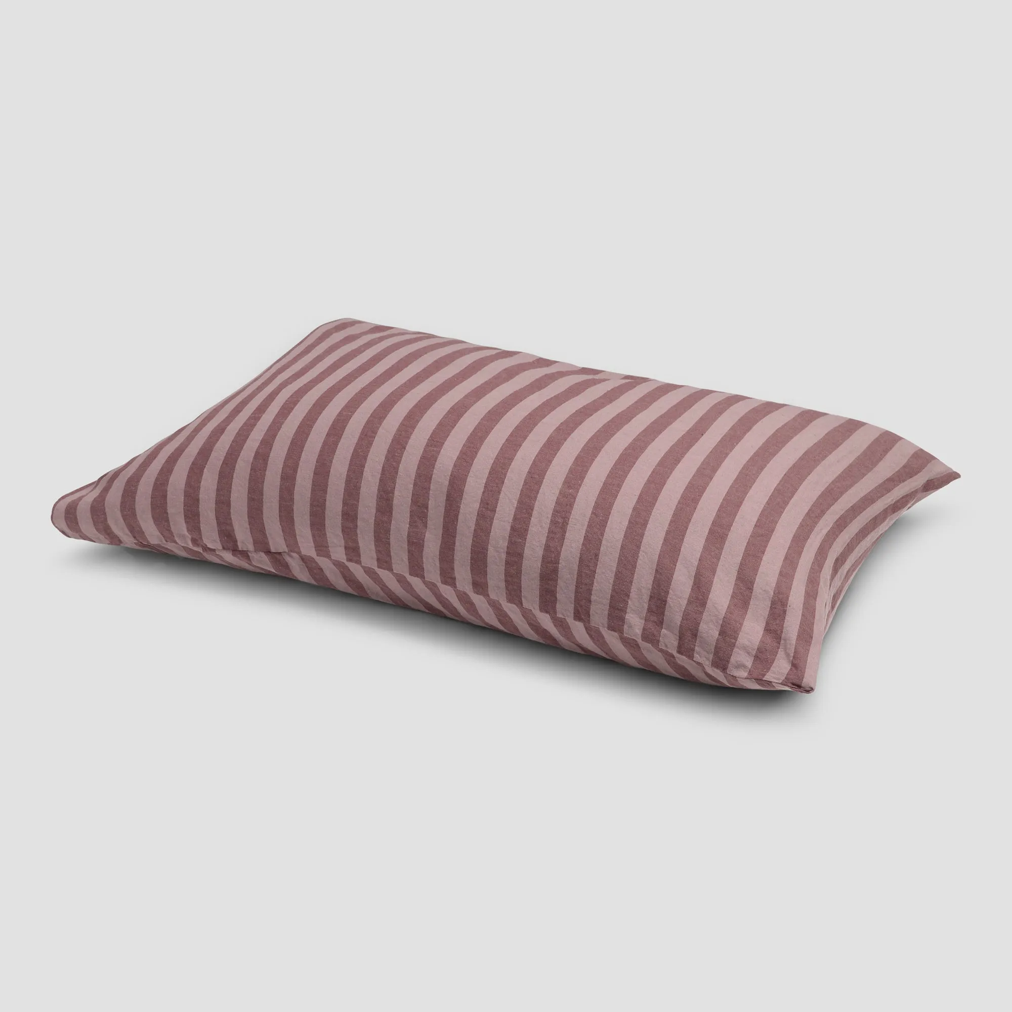 Plum Wine Amberley Stripe Linen Blend Pillowcases (Pair)