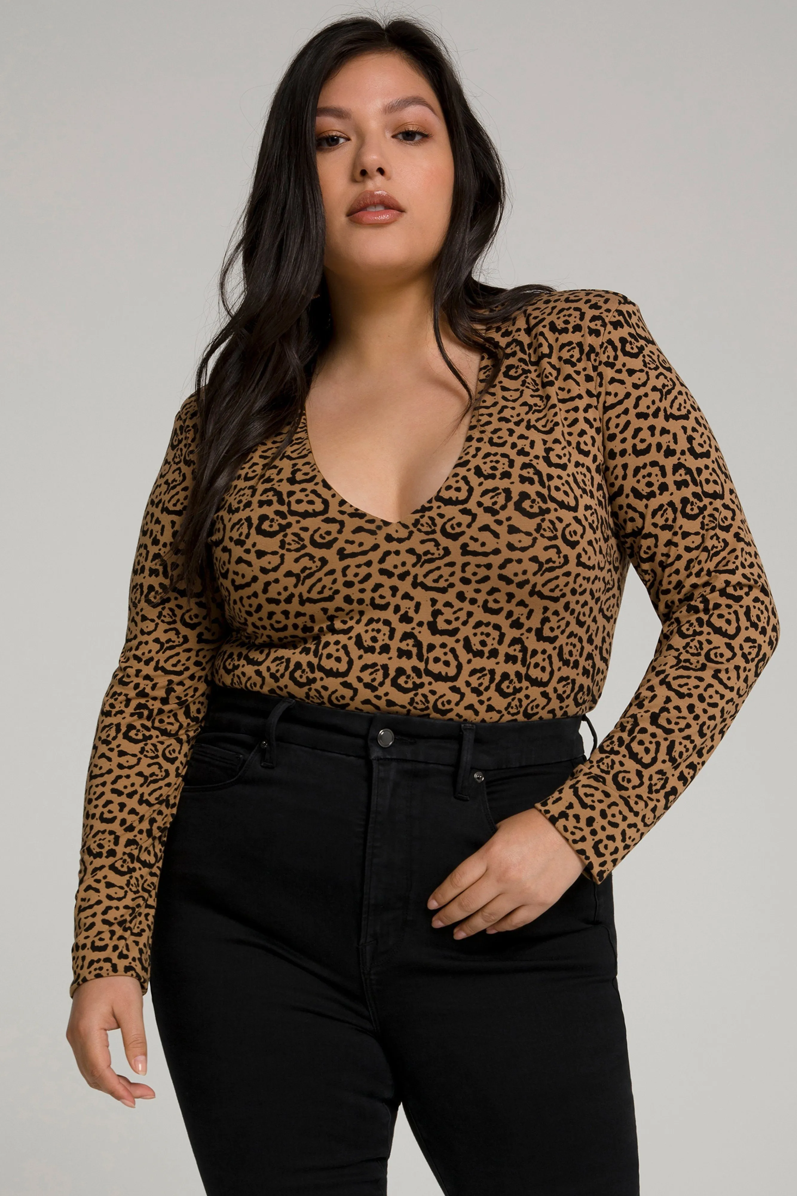 POWER SHOULDER BODY | CARAMEL LEOPARD001