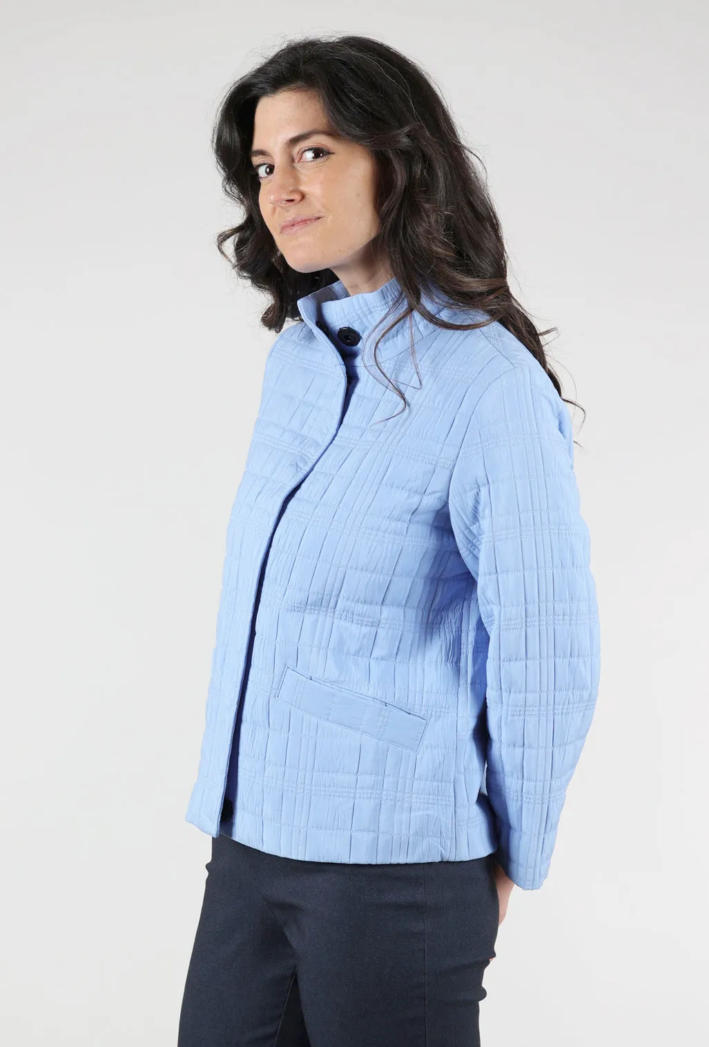 Quilted Short Jacket, Hydrangea