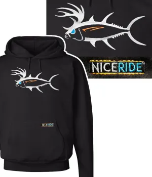 "Buck-Eye" Black Pullover Hoodie For Men And Women