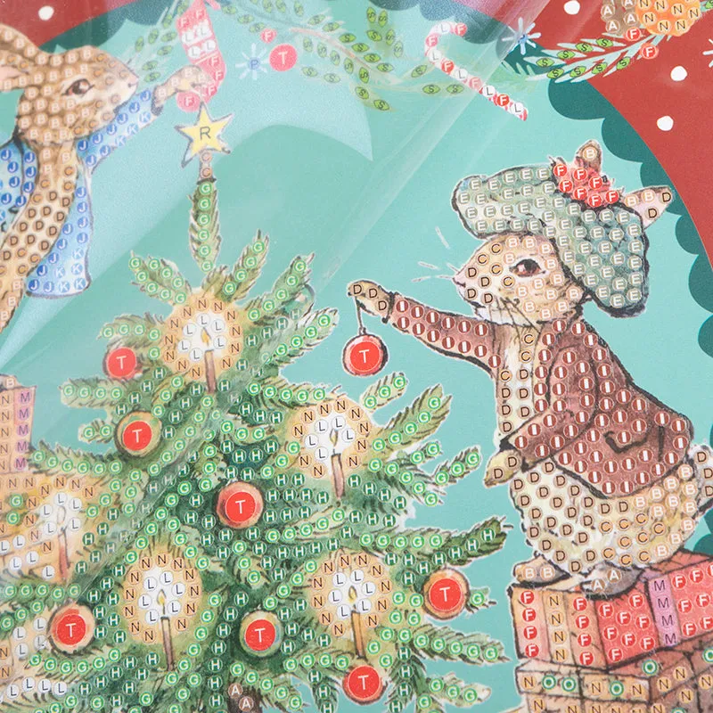 "Hoppy Christmas" Peter Rabbit Crystal Art Card 18x18cm