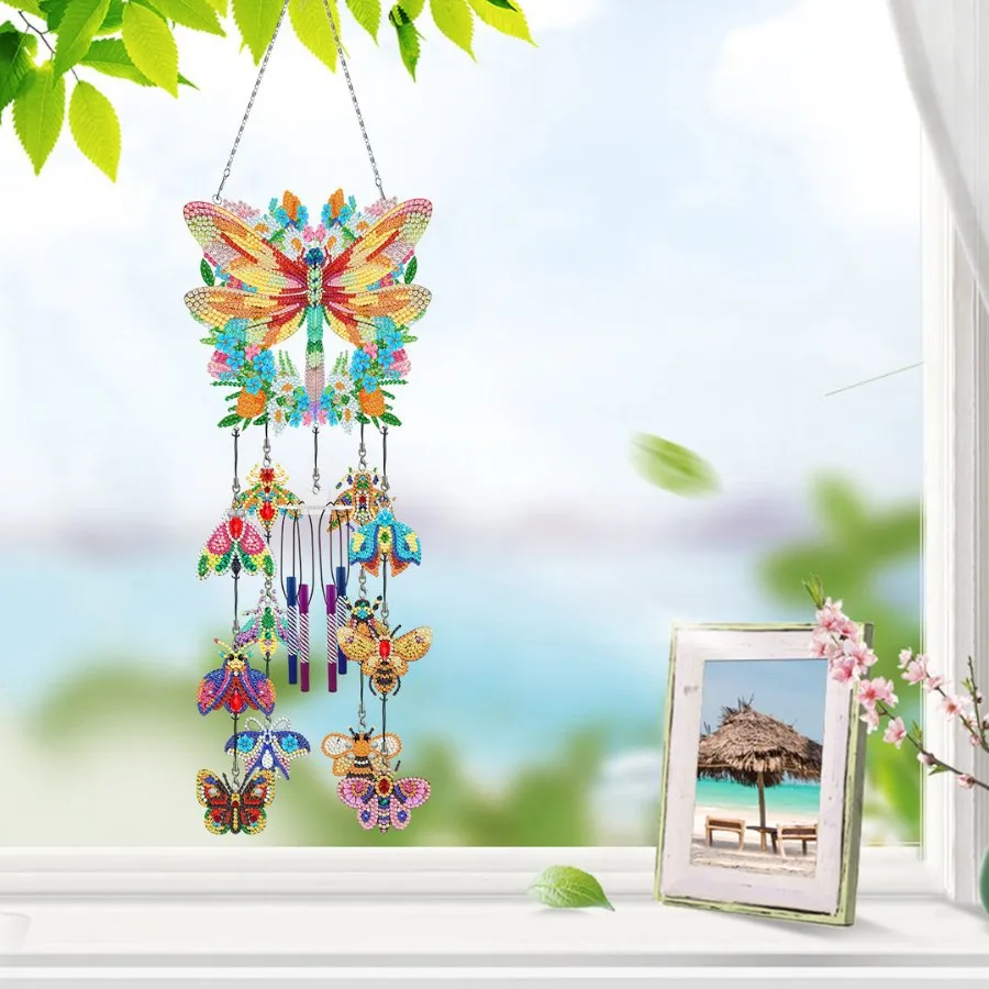 "Wind Chime" Crystal Art Wooden Hanging Decoration