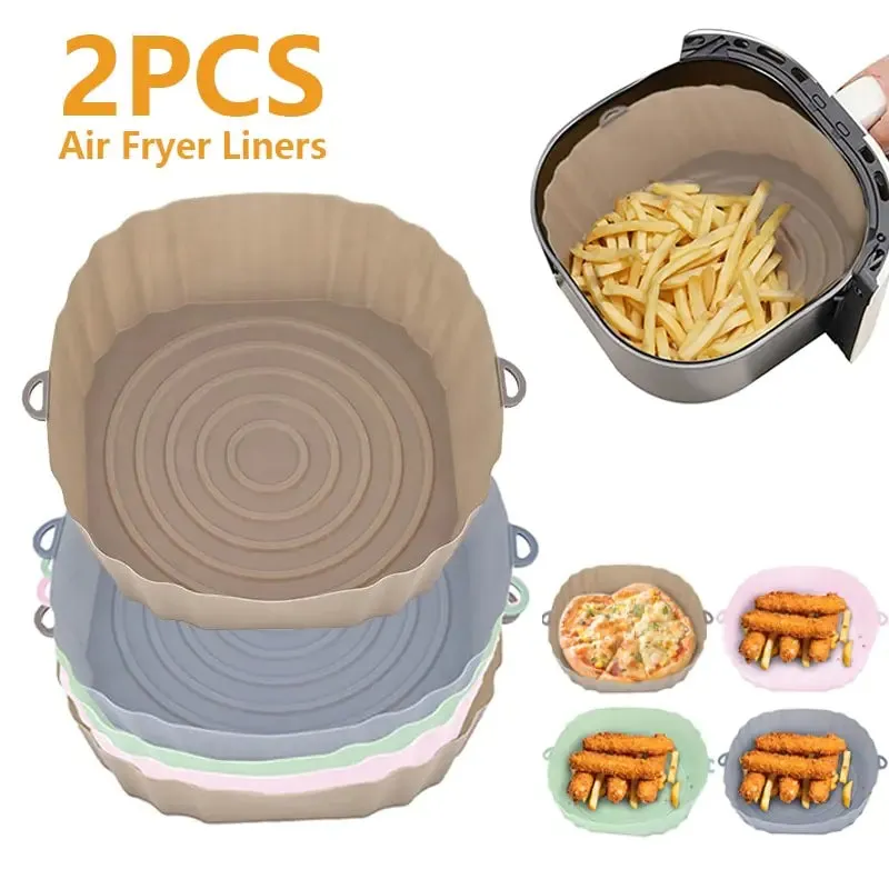 Reusable Silicone Air Fryer Basket Set