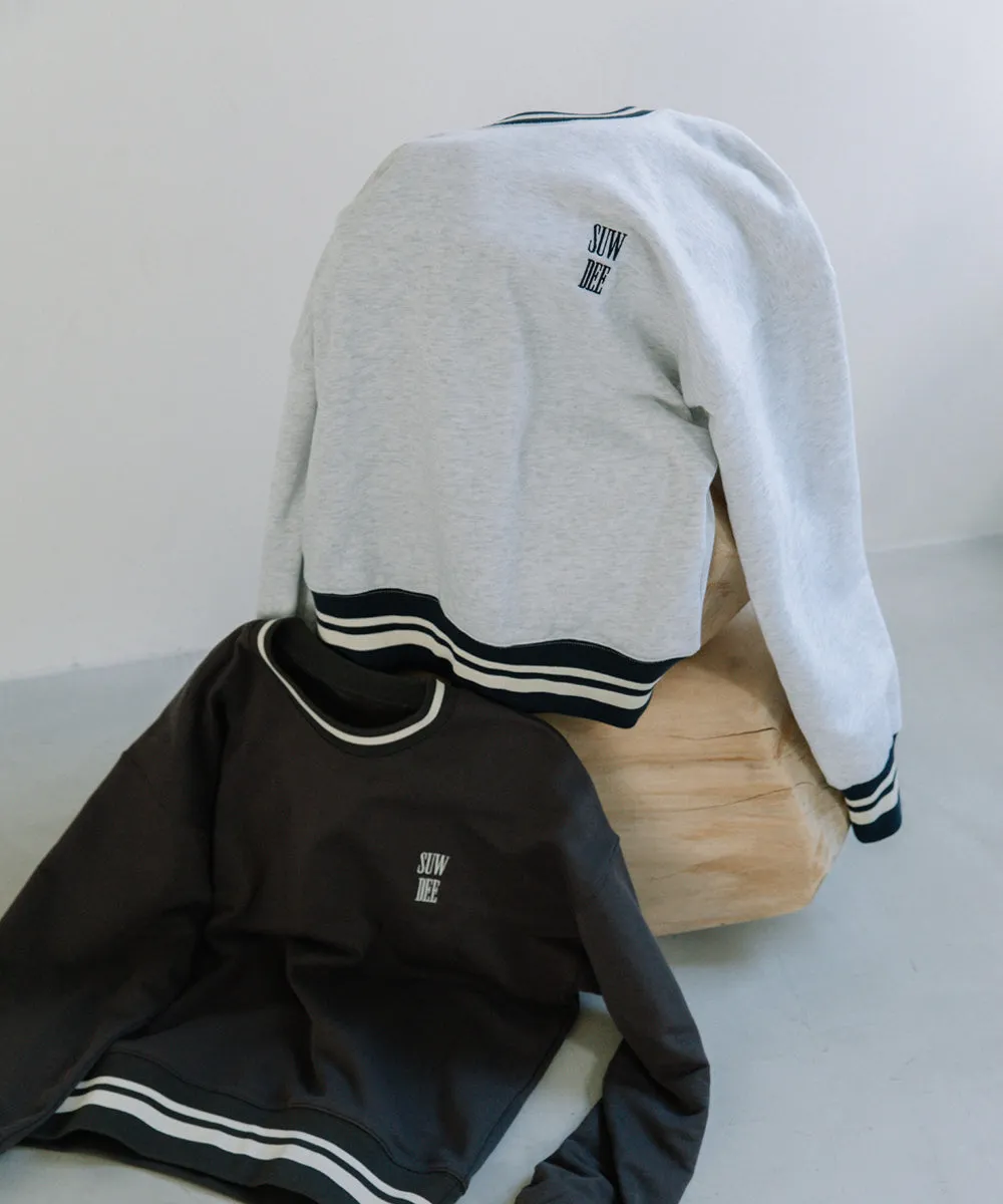 rib line sweat tops