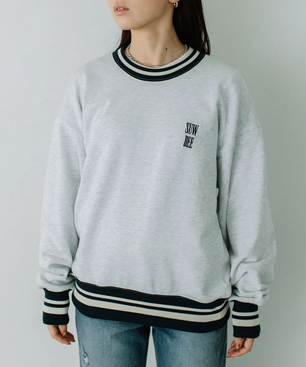 rib line sweat tops