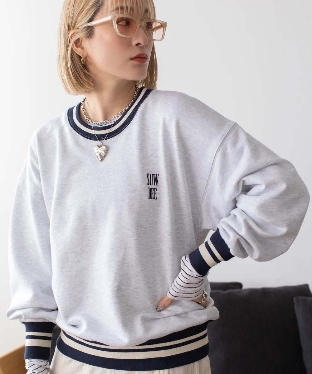 rib line sweat tops