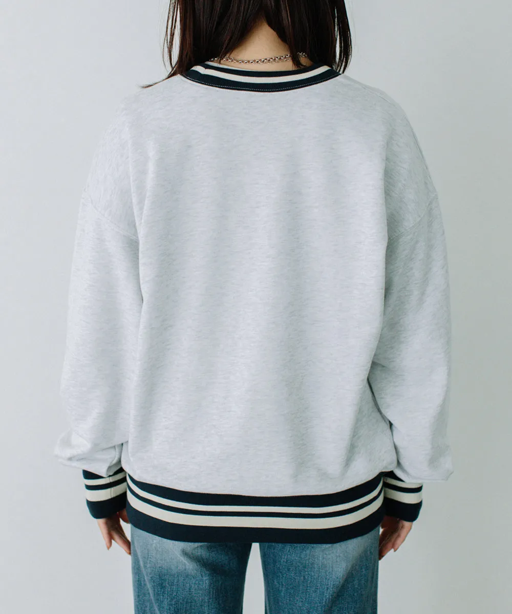 rib line sweat tops