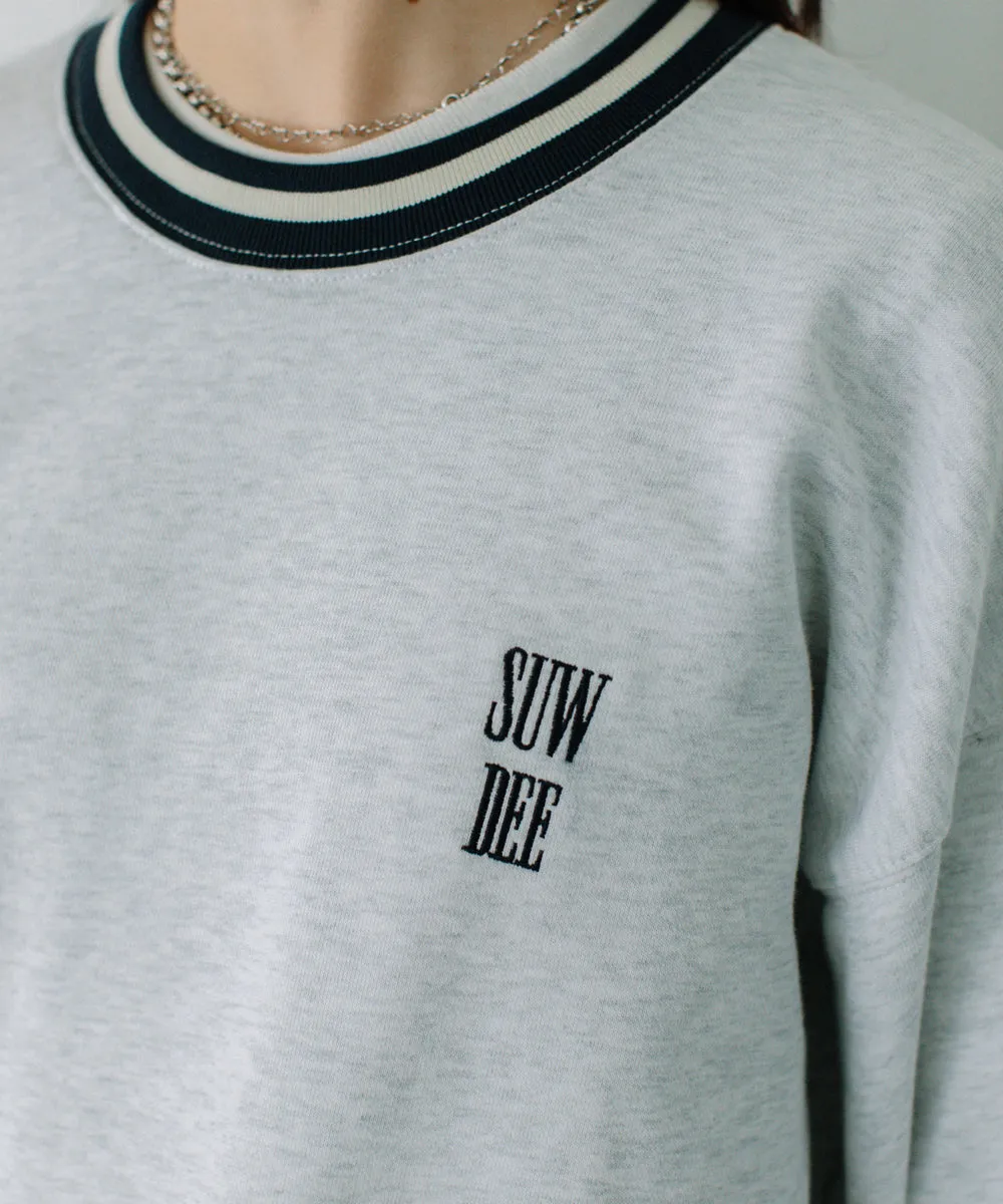 rib line sweat tops