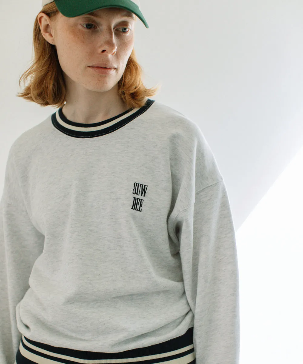 rib line sweat tops