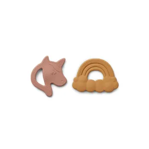 Roxie Silicone Teether 2 pack - Rose mix